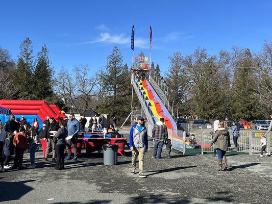 Giant slide- faster than I thought- fun