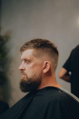 Mid fade and beard fade by Jay