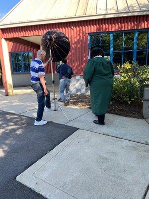 Dave putting graduates dad to work