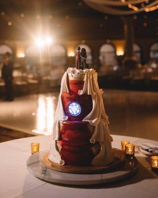 Our second wedding cake, Iron Man themed