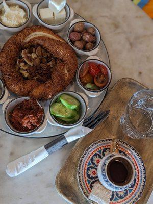 Turkish breakfast for one and Turkish coffee