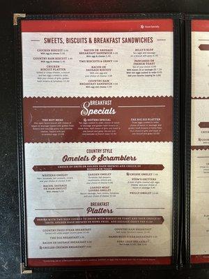 Sister's menu 7/4/23