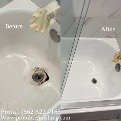 Bathtub holes cracks dent repair by Protub Refinish,Inc