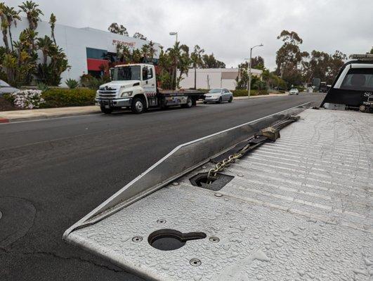 This is the left side of the tow bed lip that Greg hit. Caused damage to my front driver's side wheel.