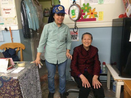 2 of 3 staffers at Sunny Laundromat in Mission Hill