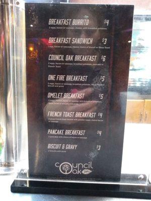 One Fire Casino Breakfast Menu