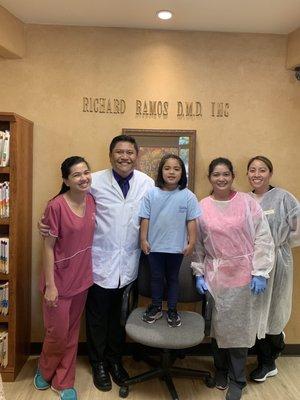 My daughter with dr. Ramos and staff.