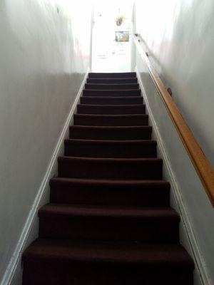 Long staircase entering the school