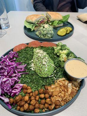 Wellness salad in front and BLT sandwich in the back 4/7/21