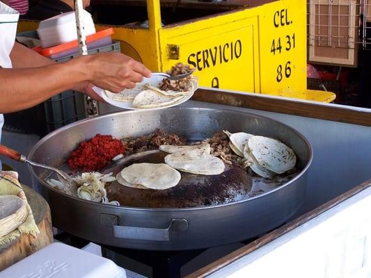 when we get to some bigger events .. we bring out the Comal and do BBq Tacos right off the Grill