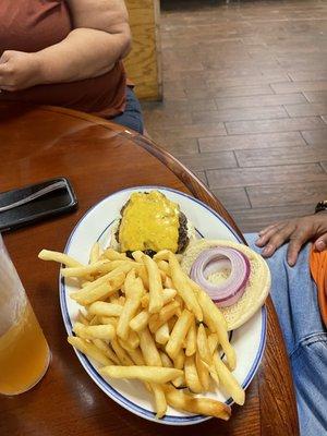 Carolina burger and fries.