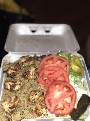 Chicken souvlaki with only 7 pieces of chicken