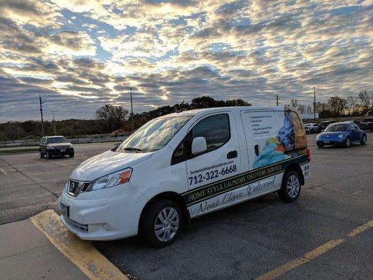 Beautiful sunset with our Delivery Van