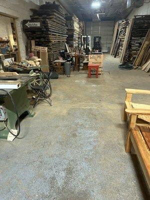 Interior of lumber workshop on the way to Dead King