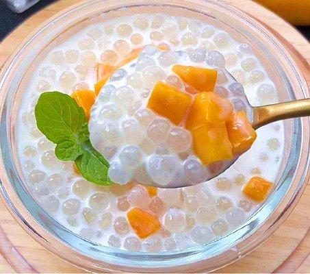 Sweet bowl with fresh mango