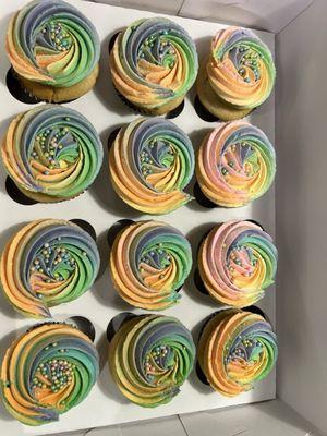 Rainbow vegan cupcakes