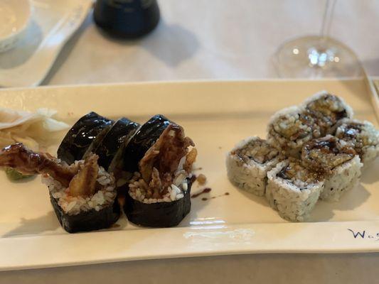 Spider Roll and Eel Roll