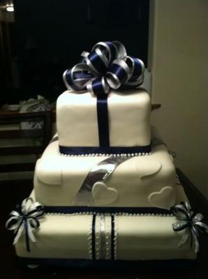 3-Tiered custom wedding cake