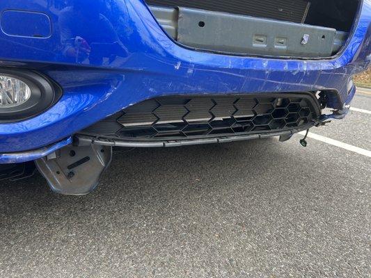 Bottom bumper damage