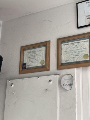 Certificates