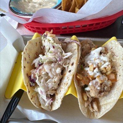 Chicken taco and fish taco