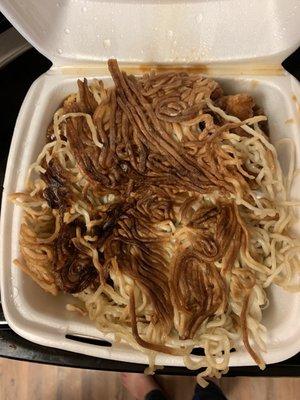 Pan burned noodles