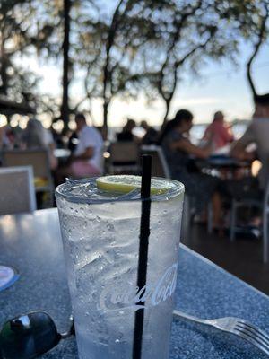 Patio is lovely at sunset