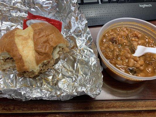 NC-style pulled pork sandwich and the brisket beans are some of the best that I've ever tasted.