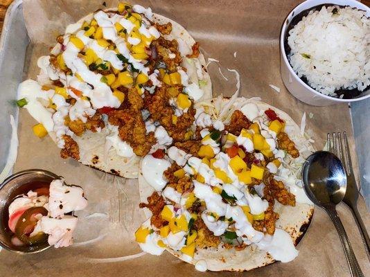 Clam strip tacos