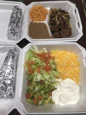 The fajita plate (to go)