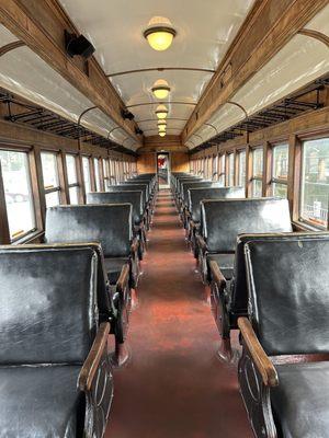 Interior of one of the Essex steam train cars