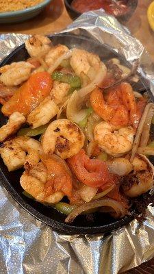 Shrimp fajitas