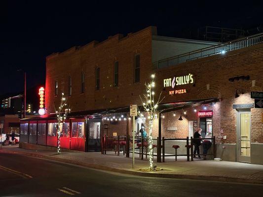 View of the northside of the restaurant on 11th street.