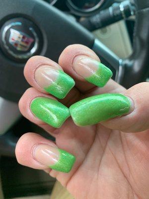 Neon green nails