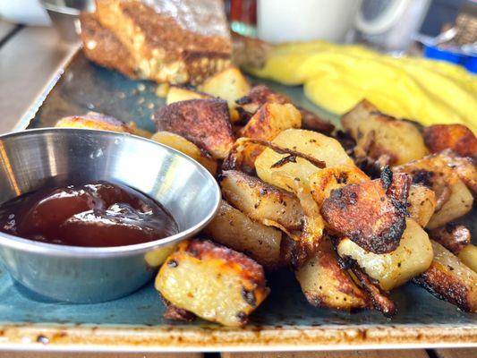 Potatoes and an omelette