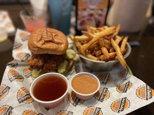 Kim's Honey Chicken (honey sauce on side) Hand-Cut French Fries