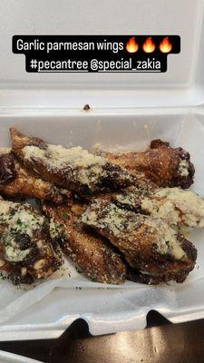 Garlic parmesan wings.