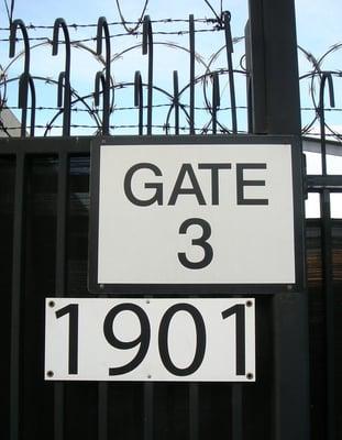 Address on the gate.  15th Street