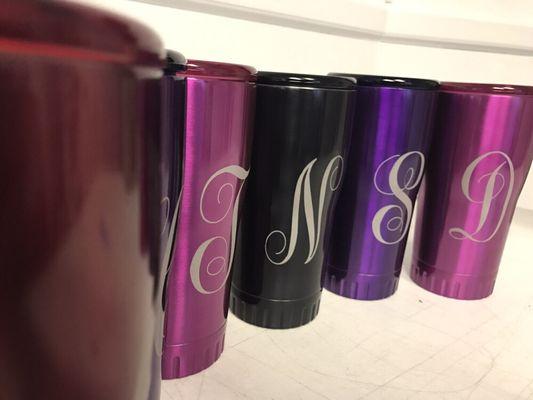 We also offer etching on most surfaces.  Including insulated cups