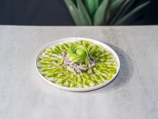 Botana Aguachile Verde/Shrimp Cooked in Lime with Green Spicy sauce