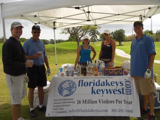 Every year, we are a major sponsor of the Florida Keys Lodging Association's Golf Tournament.  Everyone stays well lubricated!