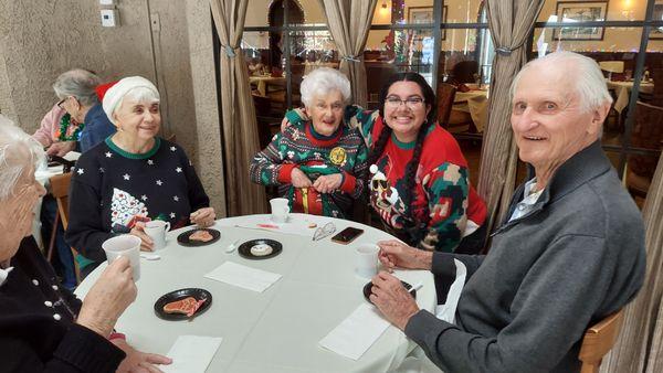 Enjoying hot cocoa with our residents on a cool day in Pasadena!  #seniorliving #seniorlife #independentliving