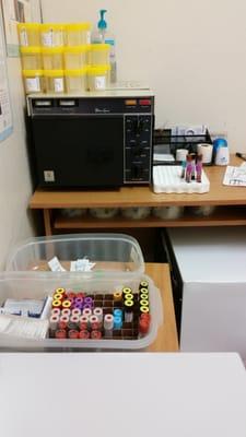 Blood test room.