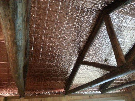 Copper 6" design between rustic wood trusses in Victoria,Tx country homes