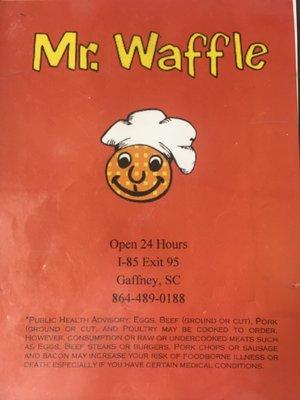 Mr Waffle, Serving you 24 Hours a day with a smile!