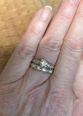 Grandmother's engagement ring and newly made wedding band