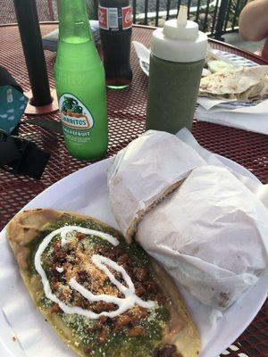 Chorizo Huarache and a milanesa torta.