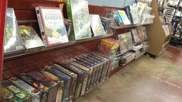 Good board game selection.  Ask if you don't see it.  They might be able to get it for you.