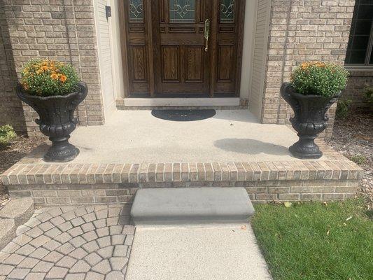 Brickworks repair of front porch bricks