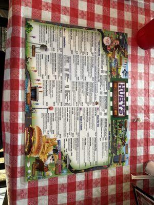 Front of menu